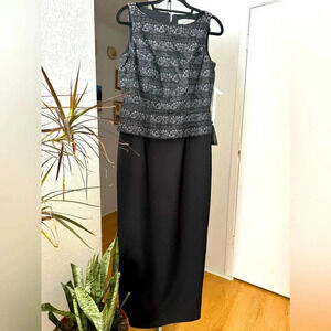 Marie T. Claire elegant sequined black dress size 8